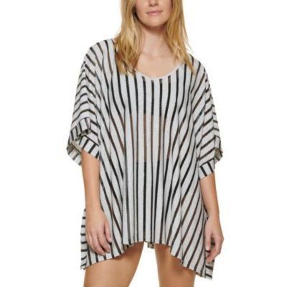 Calvin Klein Striped Kaftan Cover-Up Women's Swimsuit One Size